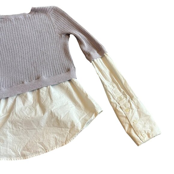 Veronica Beard Kaley Mixed Media Layered Sweater Shirt Metallic Size XS Women's - Picture 11 of 12